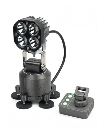 TRACKR360 Nightwatch S3X platform with the Nightwatch L140 spotlight and the wireless remote